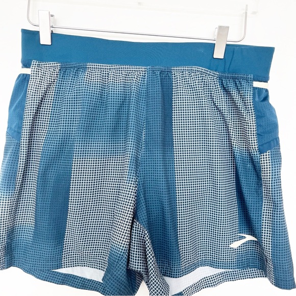 Brooks Sherpa 5" Running Short Blue and White Mens Size Medium - Picture 6 of 14